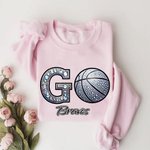 Personalized Multicolor Imitation Rhinestone Design Volleyball Baseball Basketball Sweatshirt Match Day Birthday Gift for Women Girls Sport Mom
