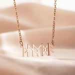Personalised Minimalist Viking Alphabet Name Necklace Historical Jewellery Birthday Anniversary Gift for Women