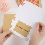 Personalisierte Multicolor Folie Schlaganfall Brief Grußkarte Kraft Parper Umschlag Set mit Namen und Text Happy Birthday Urlaub Geschenk für Familie 