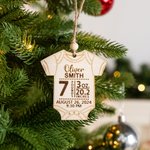 Personalized Wooden Baby Birth Statistics Ornament with Engraved Name Date Baby's First Christmas Baby Shower Gift for New Parents