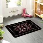 Personlig flerfärgad faux glitter Daisy Rose Floral halkskyddad dörrmatta med text Flower Shop New Business Födelsedagspresent för florister