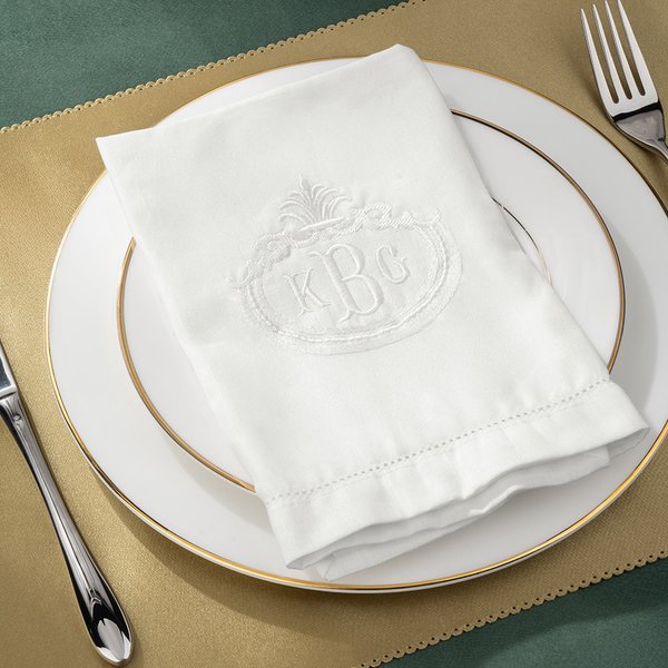 Gepersonaliseerde Geborduurde Monogram Absorberende Linnen Servet met Initialen Tafeldecoratie Housewarming Cadeau voor Vrienden en Familie