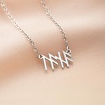 Personalised Minimalist Viking Alphabet Name Necklace Historical Jewellery Birthday Anniversary Gift for Women