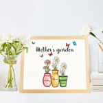 Personalizzato giardino della nonna della mamma telaio in legno stampa d'arte pittura con 1-10 fiore di nascita e nome decorazione della parete comple