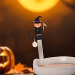 Personalized 3D Ghost Cat Pumpkin Straw Cover Topper with Initial Charm Accessories for Stanley Tumbler Halloween Birthday Gift for Family Friends