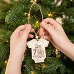 Personalized Wooden Baby Birth Statistics Ornament with Engraved Name Date Baby's First Christmas Baby Shower Gift for New Parents