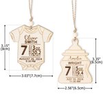Personalized Wooden Baby Birth Statistics Ornament with Engraved Name Date Baby's First Christmas Baby Shower Gift for New Parents