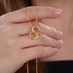 Personligt hjärta söt Highland Cow Zircon Birthstone halsband kvinnor smycken födelsedag årsdag gåva för Highland Cow älskare