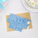 Personalisierte Multicolor Folie Schlaganfall Brief Grußkarte Kraft Parper Umschlag Set mit Namen und Text Happy Birthday Urlaub Geschenk für Familie 