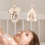 Personalized Wooden Baby Birth Statistics Ornament with Engraved Name Date Baby's First Christmas Baby Shower Gift for New Parents