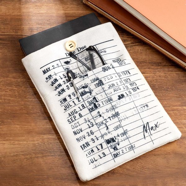 Tapa de libro personalizada con bolsillo delantero y nombre Regalo de cumpleaños de vuelta al cole para bibliotecarios amantes de los libros