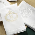 Gepersonaliseerde Geborduurde Monogram Absorberende Linnen Servet met Initialen Tafeldecoratie Housewarming Cadeau voor Vrienden en Familie