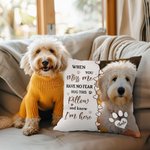 Personalized Flower Heart Pet Photo Soft Throw Pillow Cover with Name Home Decor Memorial Sympathy Gift for Pet Lover