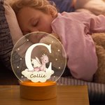 Personalisierte Dreamy Dragon Castle Acryl LED-Nachtlicht mit hölzernen Basis und Namen oder Initialen Kinderzimmer Dekoration Baby Dusche Geburtstag Geschenk für Kinder