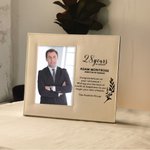 Cadre photo en cuir personnalisé avec nom et année Cadeau de départ à la retraite pour ami(e) de la famille