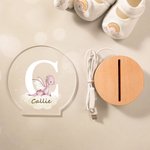 Personalisierte Dreamy Dragon Castle Acryl LED-Nachtlicht mit hölzernen Basis und Namen oder Initialen Kinderzimmer Dekoration Baby Dusche Geburtstag Geschenk für Kinder