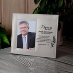 Cadre photo en cuir personnalisé avec nom et année Cadeau de départ à la retraite pour ami(e) de la famille