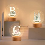 Personalisierte Dreamy Dragon Castle Acryl LED-Nachtlicht mit hölzernen Basis und Namen oder Initialen Kinderzimmer Dekoration Baby Dusche Geburtstag Geschenk für Kinder