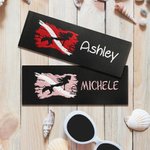 Personalized Embroidery Mermaid Dive Flag Scuba Diving Tank Band Name Tag with Hook and Loop Diving Accessories Birthday Gift for Diving Enthusiast