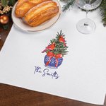 Personalized Chinese-style Blue And White Porcelain Cardinal Christmas Tree Waffle Tea Towel with Text Kitchen Decor Holiday Gift for Family Friend