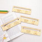 Personalisierte gravierte Tier Digger Regenbogen hölzerne Lineal Lesehilfen mit Namen Geburtstag zurück zu Schule Geschenk für Kinder Studenten