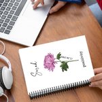 Personlig akvarell födelsedagsblomma A5 Spiralanteckningsbok med namn datum och text Födelsedagspresent till familj vänner