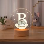 Personalisierte Dreamy Dragon Castle Acryl LED-Nachtlicht mit hölzernen Basis und Namen oder Initialen Kinderzimmer Dekoration Baby Dusche Geburtstag Geschenk für Kinder