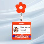 Personalized  Cute Daisy ID Badge Buddy Reel with Text Thank You Nurse Week Gift for Nurse Doctor Medical Staff