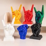 Personalised 3D Printed Rock Hand Faust Gesture Drumstick Display Holder with Name Music Drum Accessory Birthday Gift for Drummer
