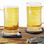 Bicchiere da birra personalizzato prescrizione divertente con nome inciso 473ml vetro con manico sottobicchieri in ardesia regalo per papà