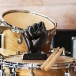 Personalised 3D Printed Rock Hand Faust Gesture Drumstick Display Holder with Name Music Drum Accessory Birthday Gift for Drummer