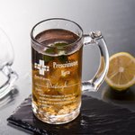 Bicchiere da birra personalizzato prescrizione divertente con nome inciso 473ml vetro con manico sottobicchieri in ardesia regalo per papà