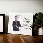 Cadre photo en cuir personnalisé avec nom et année Cadeau de départ à la retraite pour ami(e) de la famille