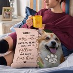 Personalized Flower Heart Pet Photo Soft Throw Pillow Cover with Name Home Decor Memorial Sympathy Gift for Pet Lover