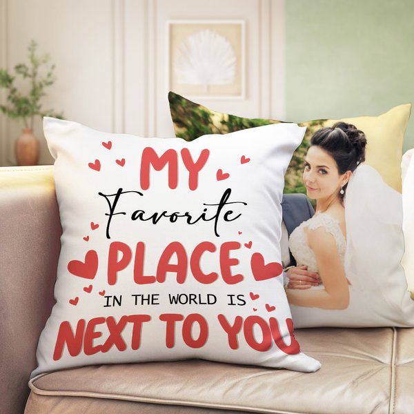 Personalised Photo and Text Soft Cushion Cover Home Decor Valentine's Day Mother's Day Graduation Gift for Couple Mom