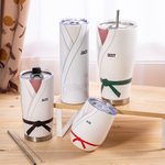 Personalized  Karate Belt Name Uniform Nutrition Facts Insulated Tumbler with Lid and Straw Birthday Gift for Martial Art Taekwondo Lovers Coaches