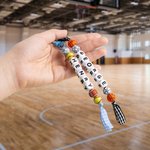 Personalized Handmade Basketball Volleyball Bow Beaded Keychain with Name Birthday Back to School Gift for Kids Sports Lover