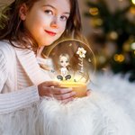 Luz nocturna LED de acrílico con personaje personalizado flor de nacimiento base de madera decoración del hogar regalo para niños
