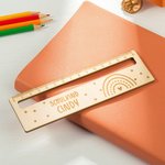 Personalisierte gravierte Tier Digger Regenbogen hölzerne Lineal Lesehilfen mit Namen Geburtstag zurück zu Schule Geschenk für Kinder Studenten