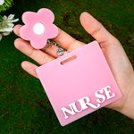 Personalized  Cute Daisy ID Badge Buddy Reel with Text Thank You Nurse Week Gift for Nurse Doctor Medical Staff