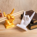 Personalised 3D Printed Rock Hand Faust Gesture Drumstick Display Holder with Name Music Drum Accessory Birthday Gift for Drummer