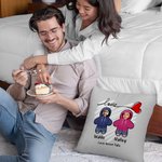 Spersonalizowana Poszewka na poduszkę z imieniem i nazwiskiem Love Heart 1-6 Cartoon Hoodie Face Zdjęcie Dekoracja domu Urodziny Walentynki Prezent dla pary Rodzina