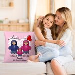 Spersonalizowana Poszewka na poduszkę z imieniem i nazwiskiem Love Heart 1-6 Cartoon Hoodie Face Zdjęcie Dekoracja domu Urodziny Walentynki Prezent dla pary Rodzina