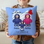 Spersonalizowana Poszewka na poduszkę z imieniem i nazwiskiem Love Heart 1-6 Cartoon Hoodie Face Zdjęcie Dekoracja domu Urodziny Walentynki Prezent dla pary Rodzina
