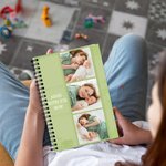 Personalisierte 3 Fotos A5 Spiral Notebook mit Text 60 Blätter Muttertag Vatertag Jahrestag Geschenk für Familie Paar