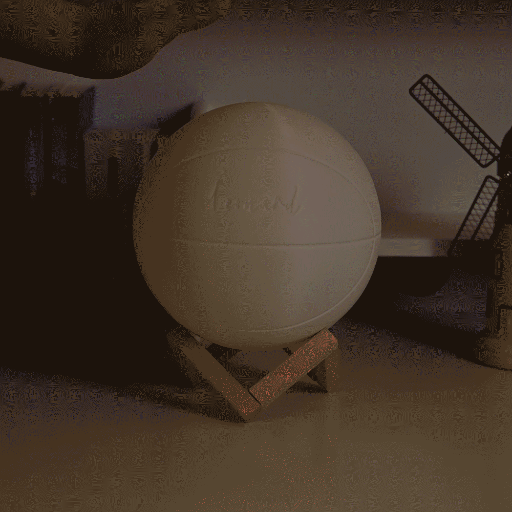 Personalisiertes 3D-Basketball 16 Dimmbare Farbe Touch-LED-Nachtlicht mit Hölzernen Sockel Fernbedienung Zimmer Deko Geschenk für Sportliebhaber