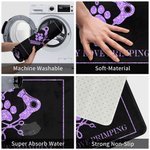 Personalized Grooming Elements Paw Print Anti-slip Multi-color Faux Glitter Doormat with Text Pet Salon New Business Gift for Pet Groomer Owner