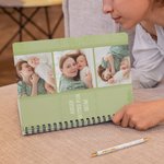 Personalisierte 3 Fotos A5 Spiral Notebook mit Text 60 Blätter Muttertag Vatertag Jahrestag Geschenk für Familie Paar