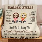 Personalised Badass Sister Brother Leopard Print Cartoon Soft Throw Blanket with Names Home Decor Birthday Friendship Gift for Besties Friends