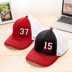 Personalised Multicolour Embroidered Name Number Mesh Baseball Cap with Adjustable Strap Birthday Team Gift for Sports Mom Lovers